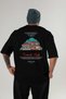 Safranbolu Turkey Back Printed Black Oversize T-Shirt Men's Women's Cotton Crew Neck T-Shirt