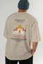 Sukhothai Thailand Arka Printed Beige Oversize T-Shirt Men Women Cotton Crew Neck T-Shirt - 6