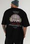 Aspendos Antalya Back Printed Black Oversize T-Shirt Men's Women's Cotton Crew Neck T-Shirt - 6