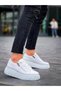 Twinny White Skin Detailed White High Sole Casual Sports Shoes - Kbc - 3