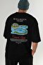 Blue Lagoon Iceland Back Printed Black Oversize T-Shirt Men Women Cotton Crew Neck T-Shirt - 7