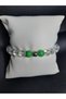 Transparent, Green Glass Bead and Metal Bead Detailed Bracelet