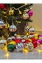 Mistique Home Christmas Tree Ornament 6 Pieces Gold Patterned Ball Christmas Tree Ornament - 7