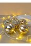Mistique Home Christmas Tree Ornament 6 Pieces Gold Patterned Ball Christmas Tree Ornament - 6
