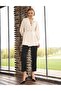Stone Embroidered Satin Jacket Ecru - 3
