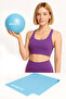 Mini Pilates Set Set of 2 Pilates Balance Ball 20 Cm, 120 X 15 cm Pilates Rubber Band Blue - 3