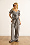 Women's Anthracite Blouse Trousers 2 Pcs Set Tkm-19000417 - 4