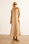 Women's Camel Strap Adjustable Linen Bell Dress Elb-19002527 - 6