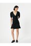 Puff Sleeve V Neck Mini Dress