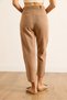 Women's Camel Double Leg Belted Linen Carrot Trousers Pnt-19000359 - 7