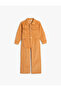 Girl's Brown Velvet Jumpsuit
