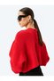 Women's Red Knit Cardigan