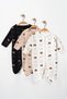 Baby Boy Colorful Patterned 3-Piece Jumpsuit Set Newborn 3-6-9 Months Hospital Release - 2