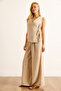 Women's Stone Wrap Blouse Pleated Trousers Suit Tkm-19000423 - 6