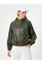 Faux Leather Bomber Jacket - 5