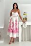 Patterned Linen Dress Pink - 2