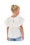 Schiffli Top with Crew Neck and Flutter Sleeves - 3