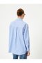 Blue Women's Buttoned Oversized Shirt - 4
