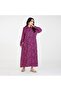 Black and Dark Pink Abstract Printed Maxi Shirt Dress - 4