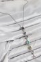 Brass Colored Zircon Stone Model Silver Color Women's Y Necklace - 2