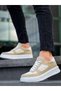 Kb-X8 Kuback Beige Linen Suede High Sole Casual Sports Shoes - 3