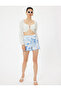 Blue Women's Mini Floral Shorts
