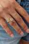 Gold Women's Ring with Ball Stone Detail