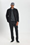 Men's Black Warm Relax Fit Relaxed Cut Classic Collar Pocket Fleece Shirt - 3