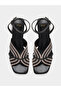 Block Heel Ankle Strap Square Toe Sandals - 6