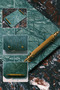 Green Marble Tray with Gold Handles Natural Stone Presentation Serving Engagement Decorative Tray - 2