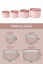 4-Piece Round Storage Container Set, Striped Pink, 2.5/1.5/0.80/0.45 L, Microwave and Freezer Safe - 6