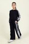 Girls Tracksuit Set Stripe and Lace-Up Detail Sport Suit