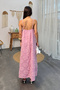 Women's Pink Thin Strap Textured A-Line Loose Dress Vs00743 - 6