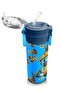 Kids Blue Dinosaur Patterned Steel Thermos with Straw and Direct Drinking 500 ml 31799 - 5