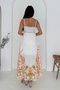 Linen Fabric Floral Patterned Dress - 4