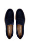 Men's Genuine Leather Navy Blue Suede Loafers - 5