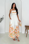 Linen Fabric Floral Patterned Dress - 7