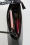 Women's Elegant Black Scarf Gift Faux Leather Baguette Zipper Closure Hand and Shoulder Bag - 4