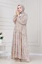 Shawl Pattern Half Button Robe Dress-Yellow - 3