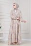 Shawl Pattern Half Button Robe Dress-Yellow
