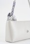 Women's Elegant Gray Scarf Gift Faux Leather Baguette Zipper Closure Hand and Shoulder Bag - 6