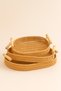 Natura - Set of 3 Oval Rattan Wicker Serving and Presentation Trays Decorative Tray with Wooden Handles
