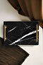 Black Marble Tray with Gold Handles for Promise and Engagement Tray, Luxury Rectangle Presentation and Serving Tray - 7