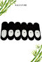 6-Piece Non-Slip Silicone Seamless Bamboo Black Men's Ballerina Socks