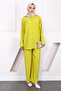 Oil Green Wrinkle Shirt Pants Suit