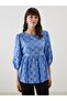 Lcw Comfort Blue Crew Neck Print Women's Blouse