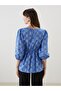 Lcw Comfort Blue Crew Neck Print Women's Blouse - 4