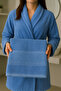 Nevin Model Bathrobe Set – 100% Cotton Bathrobe and 50X90 Face Towel - 3