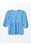 Lcw Comfort Blue Crew Neck Print Women's Blouse - 5