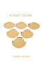 Round 6 Pieces Gold Stainless Steel Round Snack Plate Presentation Set Tea Cup Coffee Side 12 cm - 3